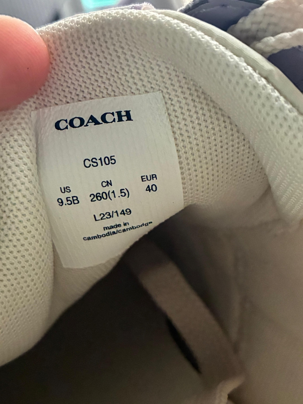 Coach Lavender and White Sneakers with Red Accent - Picture 7 of 7